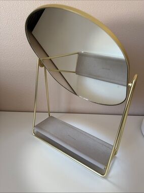 Container Store Stacker Gold Trim Table Mirror